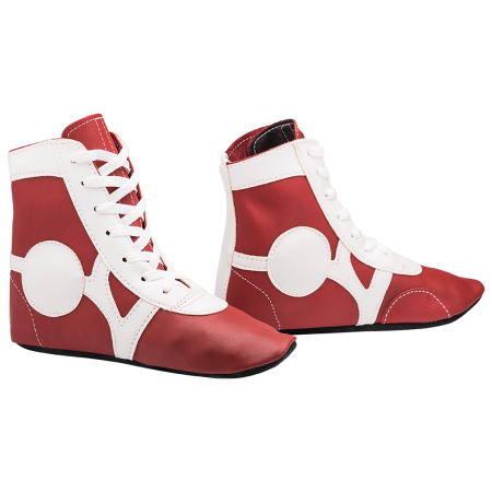 Купить Обувь для самбо SM-0102, кожа, красный Rusco в Березниках 