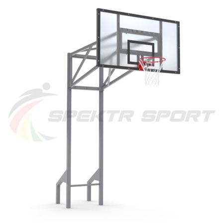 Купить Стойка баскетбольная уличная усиленная со щитом из оргстекла, кольцом и сеткой SP D 413 в Березниках 