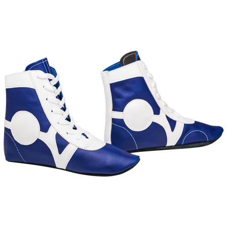 Купить Обувь для самбо SM-0102, кожа, синий Rusco в Березниках 