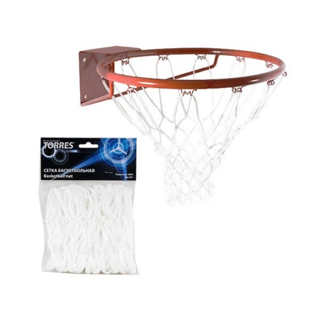 Купить Сетка баскетбольная Torres, нить 4 мм, белая в Березниках 