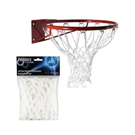 Купить Сетка баскетбольная Torres, нить 6 мм, белая в Березниках 
