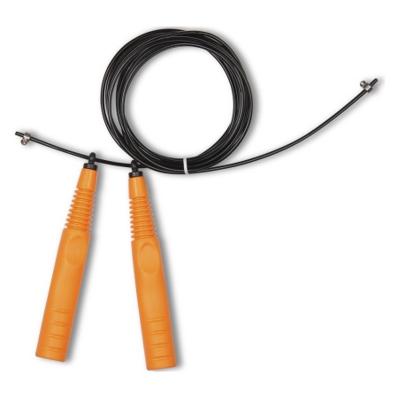 Купить Скакалка высокооборотная Кроссфит стальной шнур в оплетке 2.9 м чёрно-оранжевая в Березниках 